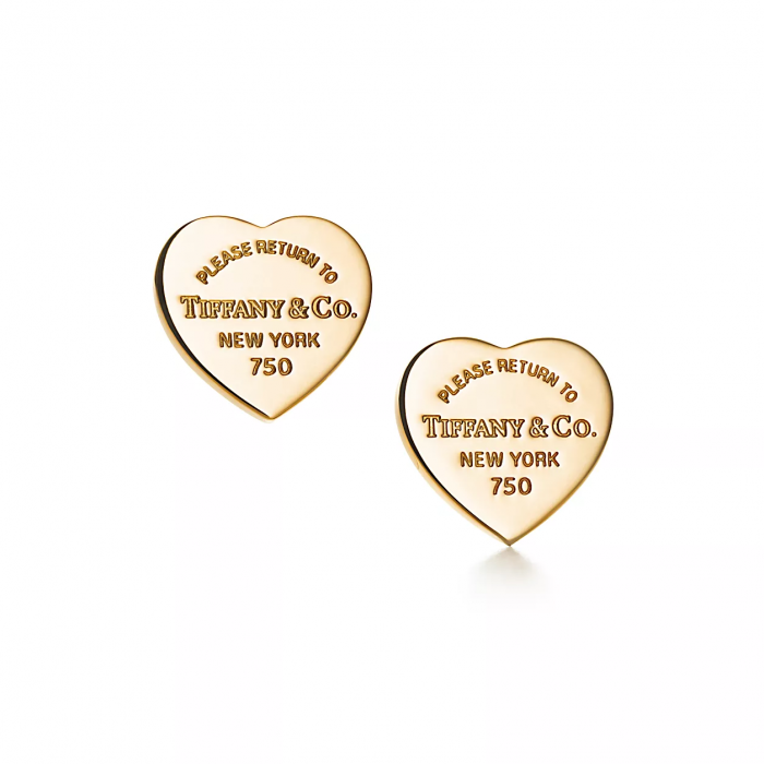 Return to Tiffany Heart Tag Earrings in Yellow Gold Mini