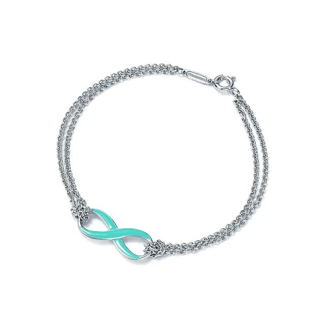 Tiffany & Co. Blue Infinity Bracelet Sterling Silver 7.25"