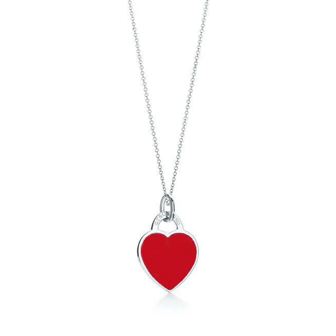 Return to Tiffany™ Red Heart Tag Charm in Silver