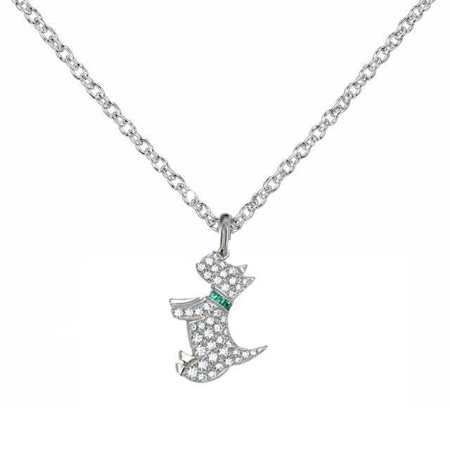 Tiffany & Co. Diamond 18K Mini Scottie Dog Necklace