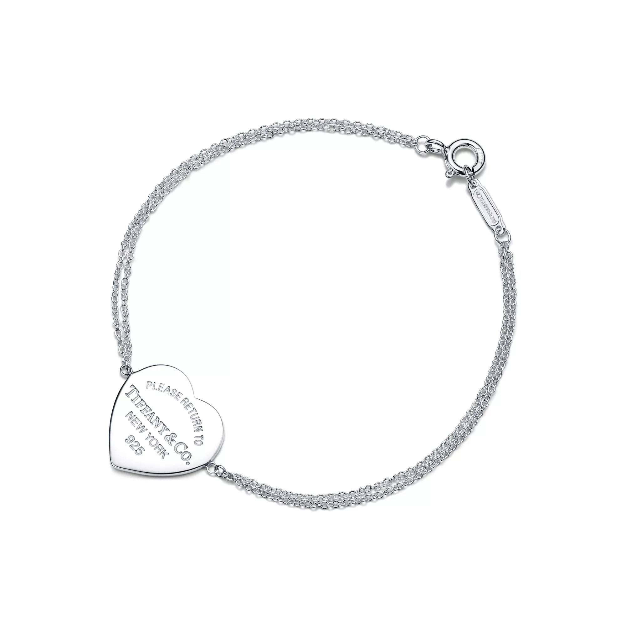 Return to Tiffany™ Heart Tag Double Chain Bracelet in Silver