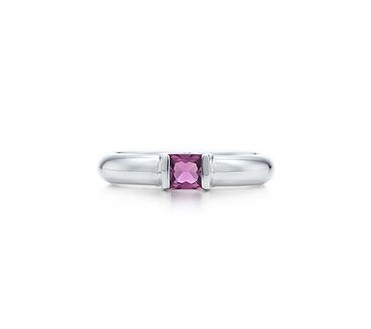 Tiffany Square Stacking Ring with Purple Tourmaline