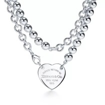 Return to Tiffany™ Heart Tag Wrap Necklace in Sterling Silver, 32" long.