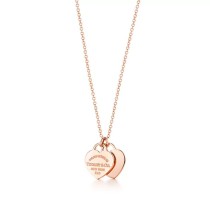 Return to Tiffany Mini Double Heart Tag Pendant in Rose Gold 