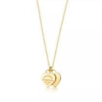 Return to Tiffany™ Mini Double Heart Tag Pendant in Yellow Gold Front