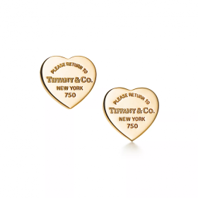 Return to Tiffany Heart Tag Earrings in Yellow Gold Mini