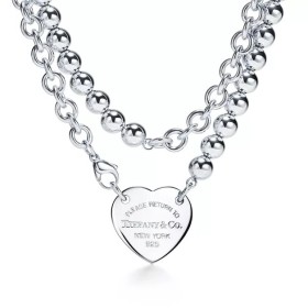 Return to Tiffany™ Heart Tag Wrap Necklace in Sterling Silver, 32" long.