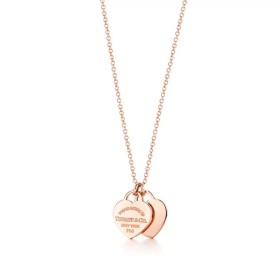 Return to Tiffany™ Mini Double Heart Tag Pendant in Rose Gold
