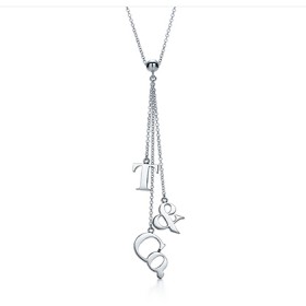 Tiffany T & Co. Letters Lariat Pendant On a 16" Chain