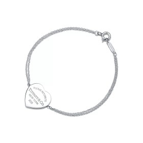 Return to Tiffany™ Heart Tag Double Chain Bracelet in Silver