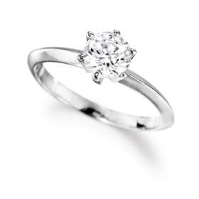 Engagement Ring 1 Ct. Solitaire Ring Platinum Clad