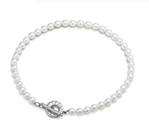 Tiffany Toggle Necklace With Cultured Pearls