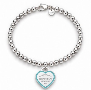 Return to Tiffany® Tiffany Blue® Outline Enamel Small Heart Tag Bead Bracelet – Sterling Silver, 4 mm