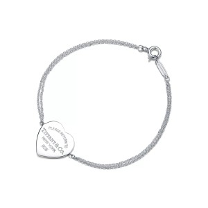 Return to Tiffany™ Heart Tag Double Chain Bracelet in Silver