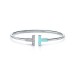 Tiffany T Diamond and Turquoise Wire Bracelet
